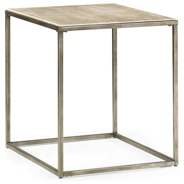 Hammary Modern Basics Rectangular End Table With Textured Bronze Base
