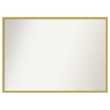 Svelte Polished Gold Non-Beveled Wood Bathroom Mirror 39.5x28.5"