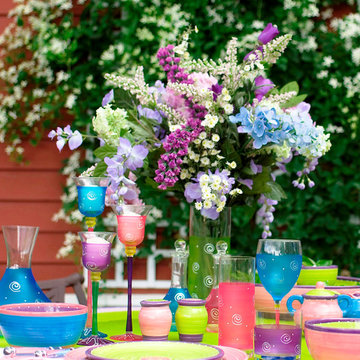 Frosted Curl Dot Glassware