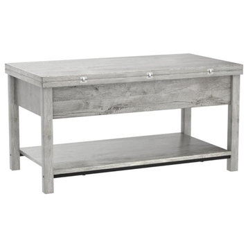 Multifunctional Coffee Table, Expandible Lift Up Top & Large Space, Gray