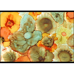 Caroline's Treasures 8986JMAT Abstract Flowers in Yellows and Oranges Indoor or Outdoor Mat 24x36 Multicolor 24H X 36W 