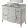 48" Victorian Cottage-Style White Knoxville Bathroom Sink Vanity