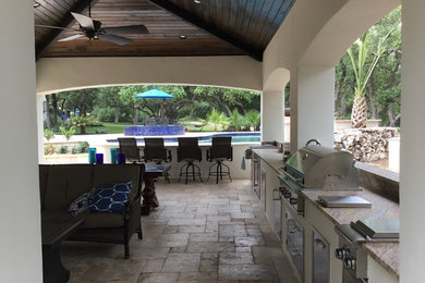 Tuscan home design photo in Austin