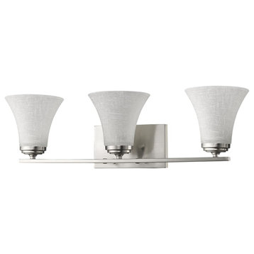 Union 3-Light Satin Nickel Vanity Light With Frosted Glass Shades