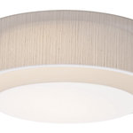 AFX - Sanibel LED Ceiling, White Finish, Jute, 18" - This modern double layer drum design provides a dramatic look and features Lumafuse laminated fabric/acrylic shade.