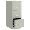 UrbanPro 22" 3-Drawer Metal Vertical File Cabinet in Light Gray