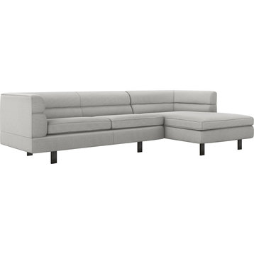 Ornette Chaise Sectional - Pure Gray, Bronze, Right Facing