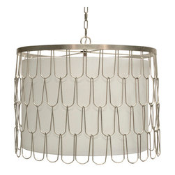 Worlds Away Rivers Silver Leafed Wire Pendant - Chandeliers