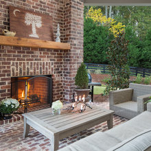 fireplace and back porch brick