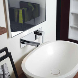 Designer Wall Mount Bathroom Faucet | Polished Chrome - Bathroom Sink Faucets