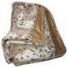 Faux Fur Lynx Spotted Leopard Lined Throw Blanket, 5x6
