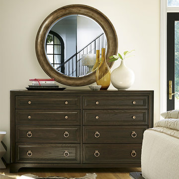 California Champagne Round Bedroom Mirror