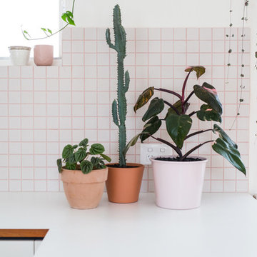 Pretty in Pink Mid Century Inspired Kitchen