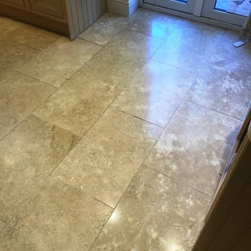 Restoring Travertine Kitchen Tiles in East Byfleet