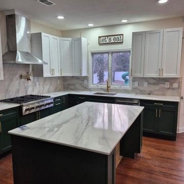Modern Green & White Kitchen Remodel