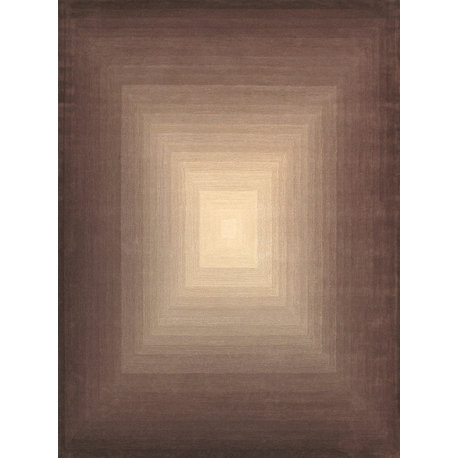 Rodeo Collection Hand-Tufted Silk and Wool Area Rug, Brown and Ivory, 5'0"x8'0"