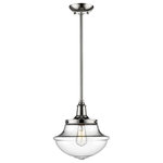Millenium Lighting - Millennium Lighting Neo-Industrial Pendant, Polished Nickel, Clear Schoolhouse - Pendants serve as both an excellent source of illumination and an eye-catching decorative fixture.