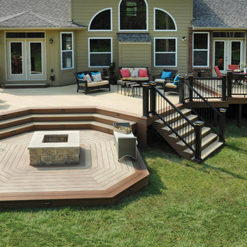 AZEK Arbor Collection Decking in Hazelwood with Morado Accents