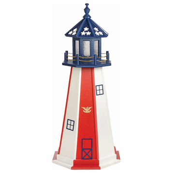 Alternating Lighthouse, Patriotic, 4 Foot, Revolving, No Base