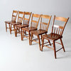Consigned, Antique Plank Seat Dining Chairs Set of 6