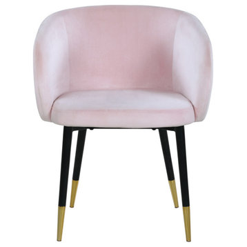The Soho Dining Chair, Pink, Velvet