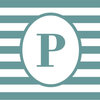 "Letter P - Striped Oval" Pillow 20"x20"