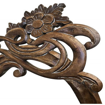 DecorShore Antique Art Nouveau Style Hand Carved Wood Decorative Wall Mirror