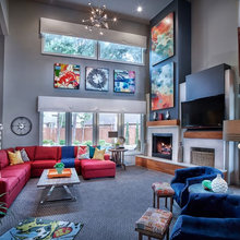 carpet with colorful couch