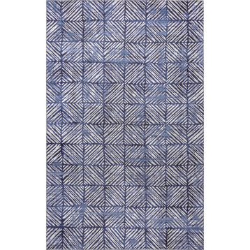 nuLOOM Cami Modern Machine Washable Indoor/Outdoor Area Rug, Blue 8' Square