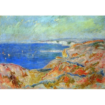 Claude Oscar Monet on the Cliff Near Dieppe 18"x27" Premium Canvas Print