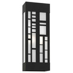 Livex Lighting - Malmo 2 Light Textured Black Outdoor ADA Sconce - The intricate details of the textured black finish on this outdoor wall sconce from the Malmo collection creates delightful shadow patterns on adjoining wall surfaces and walkways. This stainless steel fixture features glass panels finished clear on the outside and sandblasted on the inside.
