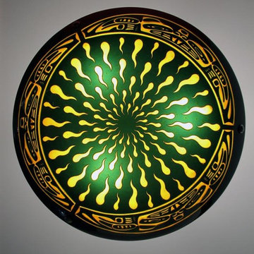 Green Beaver Carved Hemisphere