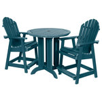 Sequioa - Sequoia 3-Piece Adirondack Bistro Dining Set, Counter Height, Nantucket Blue - Our unique, proprietary synthetic wood has been used extensively in world-famous, high-traffic environments since 2003.  A favorite wood-alternative for engineers at major theme parks, its realism and natural beauty means that it has seen use in projects ranging from custom furniture to fencing, flooring, wall covering and trash receptacles.