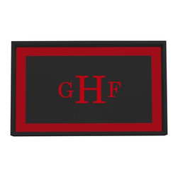 Monogram Block Black Wood Tray - Home Decor