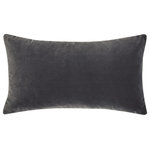 Jennifer Taylor Home - Plume 22" Feather Down Lumbar Throw Pillow, Storm Gray Performance Velvet - Treat your space to a luxuriously soft accent throw pillow from the Plume Collection by JTH LUXE. The 22 by 12-inch lumbar support pillow is perfectly sized to add a plush style accent to your sofa or bed. The plump insert is filled with feather down and cotton, while the removable pillow cover is available in a variety of neutral and jewel-tone fabrics.