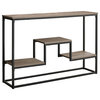48" Taupe And Black Frame Console Table With Storage