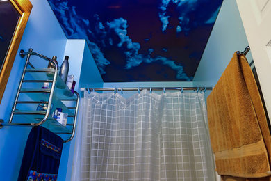 Powder Room Ceiling And Wall Coverings