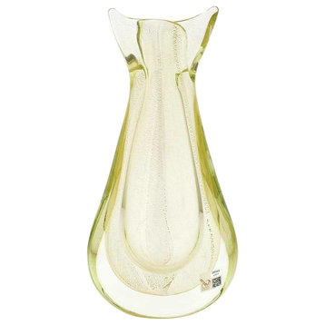GlassOfVenice Murano Glass Sommerso Bud Vase - Sparkling Gold
