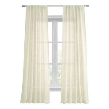Antique Lace Linen Sheer Curtain Single Panel, 50"x84"