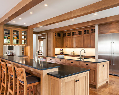 Rustikale Küchen mit zwei Kücheninseln Ideen, Design & Bilder | Houzz