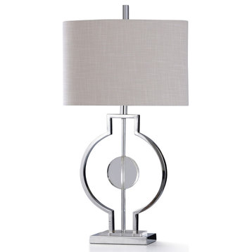 StyleCraft Zorzi Chrome And Clear Crystal Table Lamp L319521DS