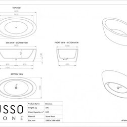 Lusso Stone Oceanus Solid Surface Freestanding Stone Resin Bath 1900 - Products