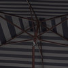 Safavieh Athens 6.5 x 10 Rectangle Umbrella, Navy/White
