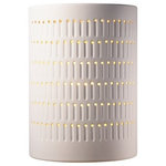 Justice Design - Justice Design Ambiance Cactus Cylinder Sconce, Outdoor, Bisque, Incandescent - Unfinished ceramic surface. If you plan to paint your fixture yourself, this is for you. Easy-to-follow finishing instructions are included, every fixture.