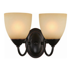 Hardware House - Oil Rubbed Bronze 2 Light Wall Sconce / Bathroom Fixture - Bathroom Vanity Lighting