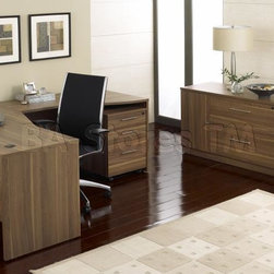 100 Series Right Crescent Desk with Return - Desks And Hutches