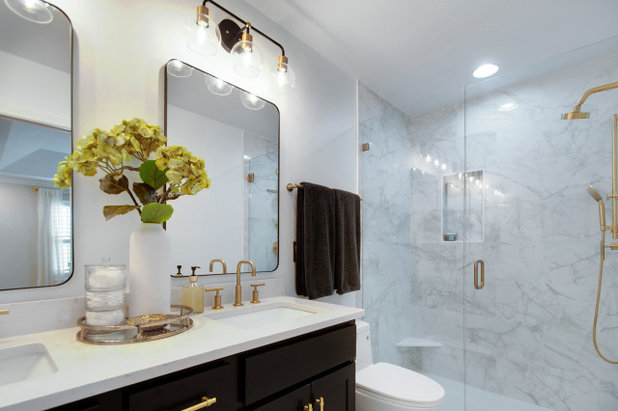 Midcentury Bathroom by Usable Space Interiors, LLC
