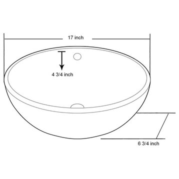 Dawn Vessel Above-Counter Round Ceramic Art Basin with Overflow