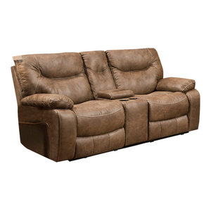 Sebring Bonded Leather Double Motion Console Loveseat