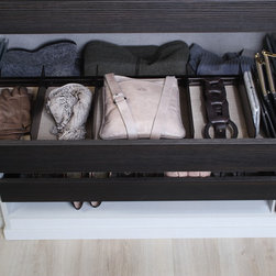 Divided Pull-Out Shelf with Wood Front - "Beach" Fabric - Products